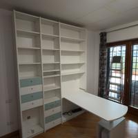 Libreria con scrivania ad angolo componibile