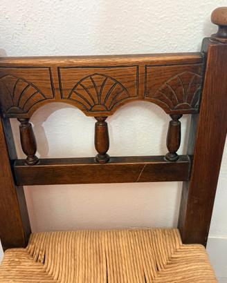 Set 6 sedie rustiche legno massello impagliate