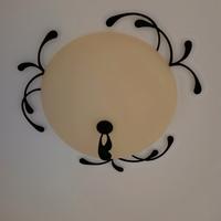 Plafoniera in vetro e metallo 