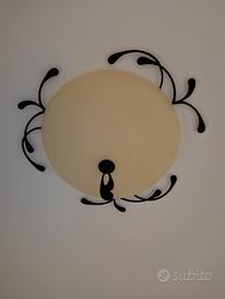 Plafoniera in vetro e metallo 