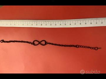 Bracciale infinito nero metallo uomo donna