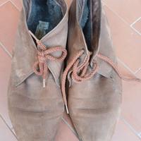 Scarpe donna polacchine imbottite e scamosciate