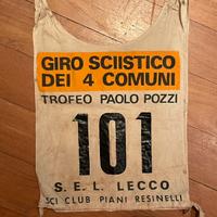 Pettorale epoca trofeo sci Paolo pozzi piani resin