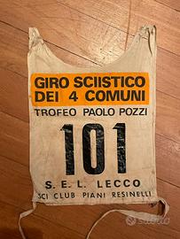 Pettorale epoca trofeo sci Paolo pozzi piani resin