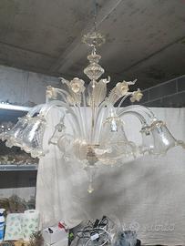lampadario in vetro di murano a 8 punti luce 