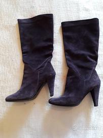 stivali in camoscio vero 