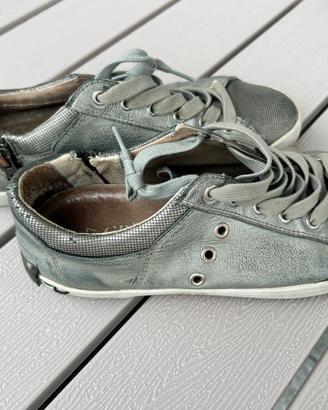 Sneakers Basse Grigio Metallizzato Crime n 37