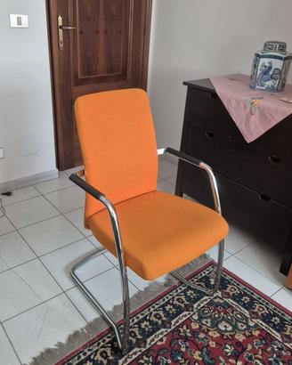 Set 4 sedie ufficio stile cantilever - arancione