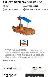 Sabbiera in legno galeone