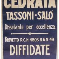 Manifesto d'epoca CEDRATA TASSONI-SALO'
