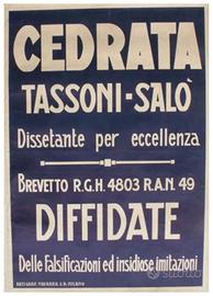 Manifesto d'epoca CEDRATA TASSONI-SALO'