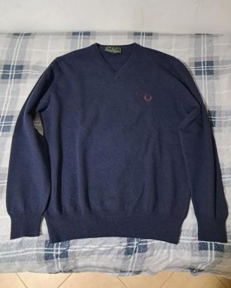 Maglione Fred Perry blu scuro 100% lana 