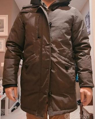 Parka Zara Man verde militare con cappuccio tg. /L