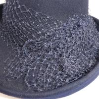 Cappello vintage donna anni '50/'60 in feltro blu