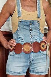 salopette jeans elasticizzata escluso cintura