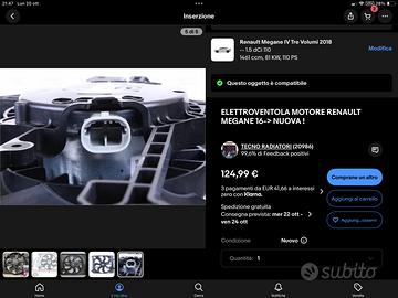 Elettroventola Renault Megane IV nuova imballata