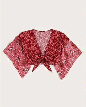 BLUSA *NUOVA* CON NODO FRONTALE, MANICHE AMPIE