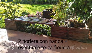 Panca giardino +  fioriere legno