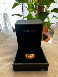 Anello Versace Medusa dorato con scatola/scontrino