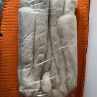 Pelliccia di volpe chiara, pelo lungo foderata