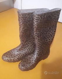 stivali gomma leopardati taglia 39