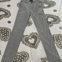 Pantaloni Down-Up grigi - 100% cotone - Taglia M