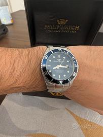 Philip Watch Caribe 42mm blu/nero vetro zaffiro