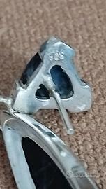 Orecchini   In   argento con pietra naturale agata