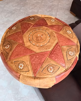 Pouf cuscino tunisino in pelle 