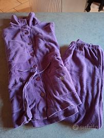 Pigiama 2 pezzi in pile pesante donna XS