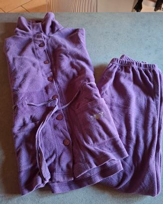 Pigiama 2 pezzi in pile pesante donna XS