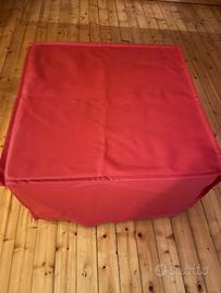 Letto pouf ecopelle rossa