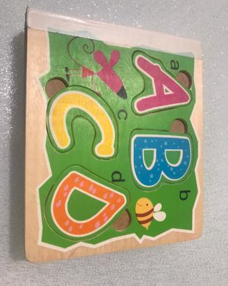 Libro portatile alfabeto in legno