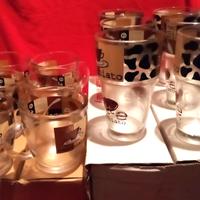 Set 6 Tazze Bicchieri Vetro Latte Macchiato