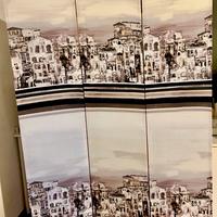 Paravento a 3 pannelli realizzata con tessuto 👇