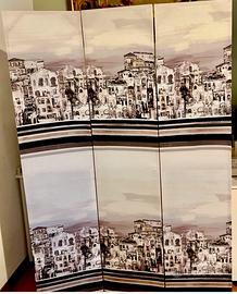 Paravento a 3 pannelli realizzata con tessuto 👇
