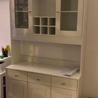 Credenza alta moderna bianca 5 ante 3 cassetti