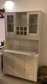 Credenza alta moderna bianca 5 ante 3 cassetti