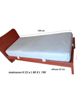 letto a doghe 200x90 con materasso in schiuma H 25