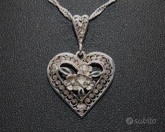 Collana ciondolo cuore argento