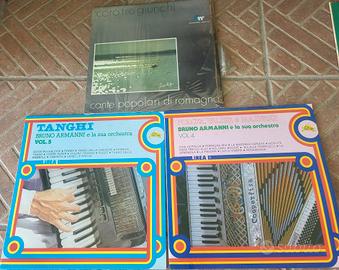 3 Lp vinile, canti di Romagna, coro e orchestra 