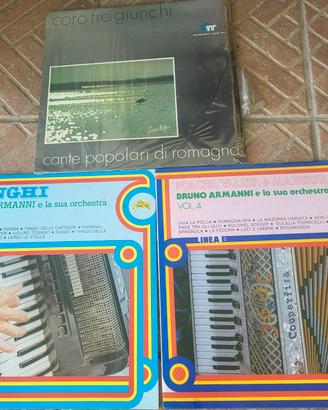 3 Lp vinile, canti di Romagna, coro e orchestra 
