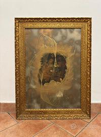Quadro Astratto Informale Materico con Cornice Dor