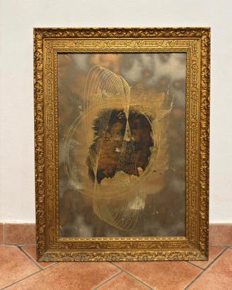 Quadro Astratto Informale Materico con Cornice Dor