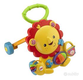 CARRELLINO GIALLO MATTEL FISHER PRICE LEONE "PRIMI