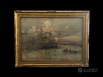 Quadro d’autore Luigi Cargnel con cornice oro