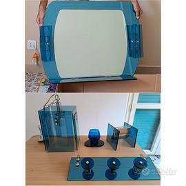 Set bagno vintage blu anni '70