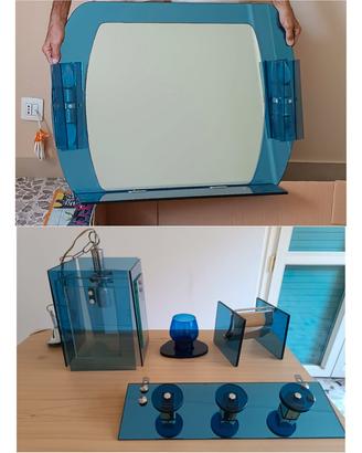 Set bagno vintage blu anni '70