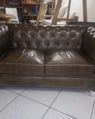 Divano originale in pelle Chester due posti