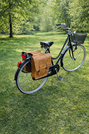 Borsa doppia vintage per bicicletta da portapacchi
